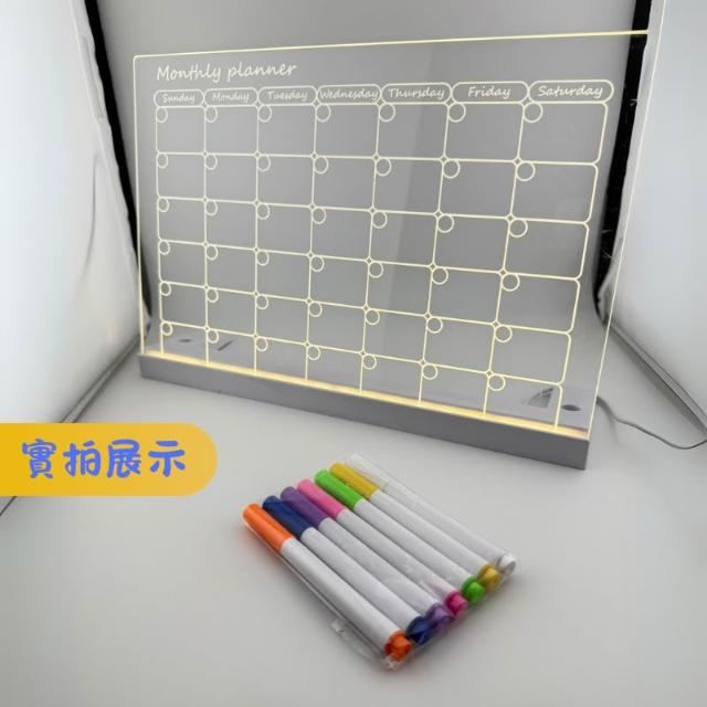 PIZARRA LED - CALENDARIO CON MARCADORES